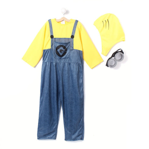 Yellow Childlike Cartoon Character (Despicable Me) With Goggles Kids Fancy Dress Costume | Premium | Imported